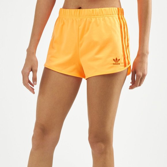 adidas 3 stripe shorts orange